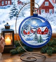 stor blå glas julekugle til juletræ